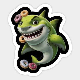 Sherk Underwater Antics Of The Bad Guy Funny Adventures With Donuts Sticker